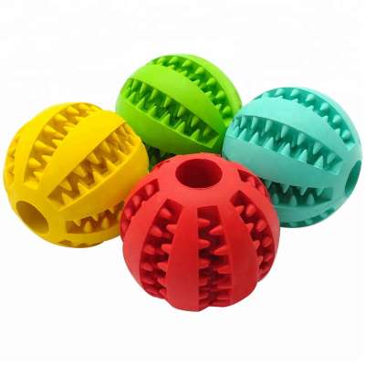 Soft Rubber Chew Ball Toy For Dogs Dental Bite Resistant Tooth Cleaning Dog Toy Balls for Pet Training Playing Chewing 4 Colors